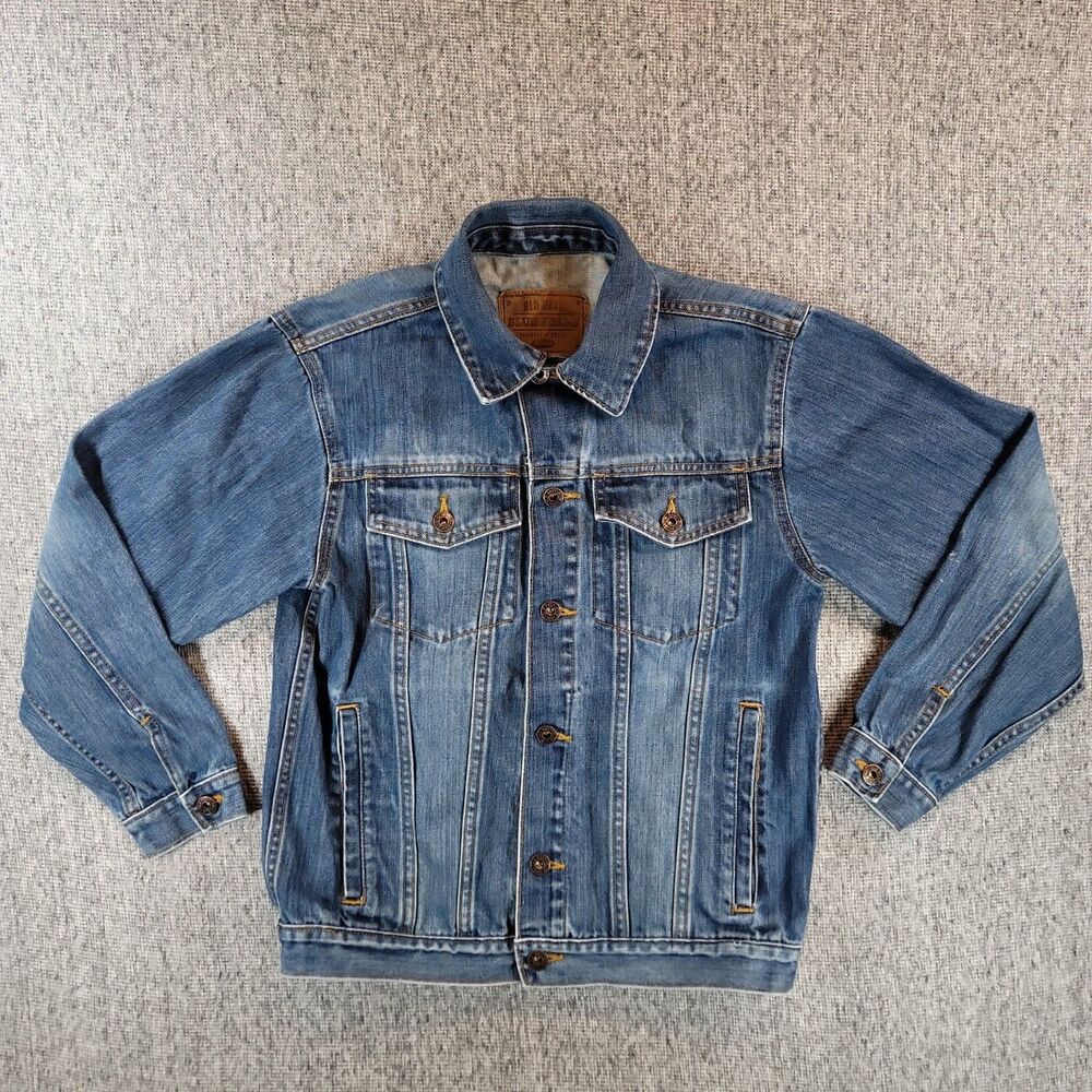 Vintage 2005 Old Navy Juniors Large Denim Jean Jacket Fitted Trucker Y2K Blue L